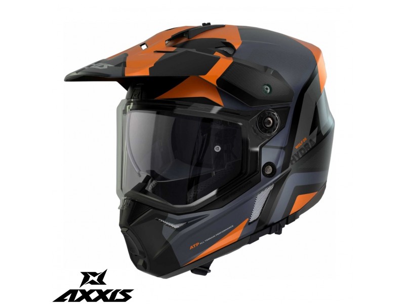 Casca adventure/touring/off road Axxis model Wolf DS Hydra B4 portocaliu mat - tip viziera: MT-V-20