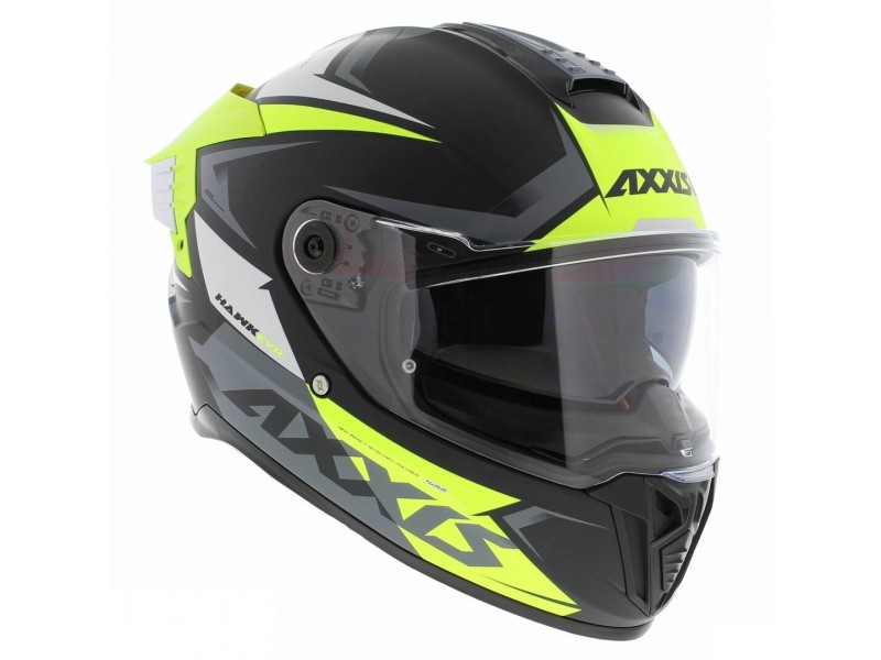 Casca integrala Axxis Hawk SV Judge B3 galben fluor mat negru mat (ochelari soare integrati) - tip viziera: MT-V-31