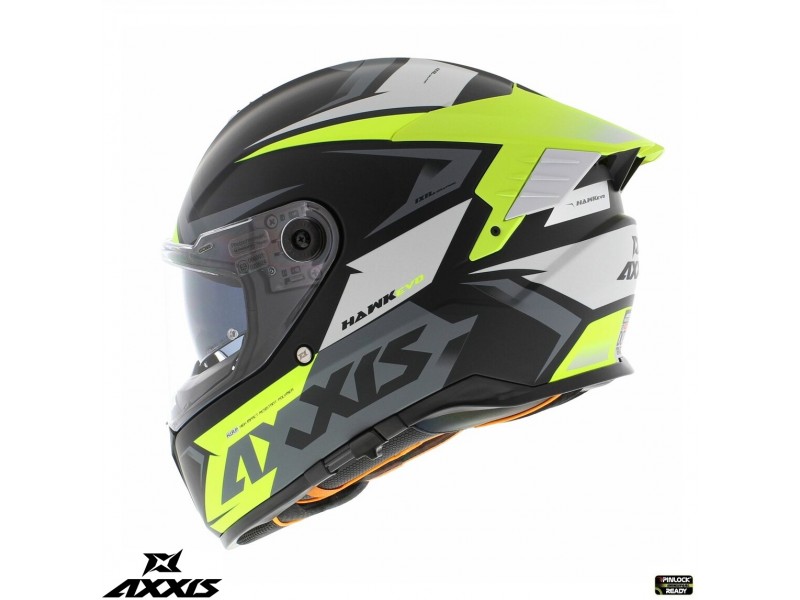 Casca integrala Axxis Hawk SV Judge B3 galben fluor mat negru mat (ochelari soare integrati) - tip viziera: MT-V-31