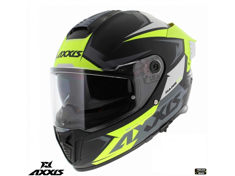 Casca integrala Axxis Hawk SV Judge B3 galben fluor mat negru mat (ochelari soare integrati) - tip viziera: MT-V-31