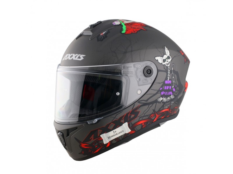 Casca integrala Axxis model Draken S Horrorland A2 titanium mat - tip viziera: MT-V-18C