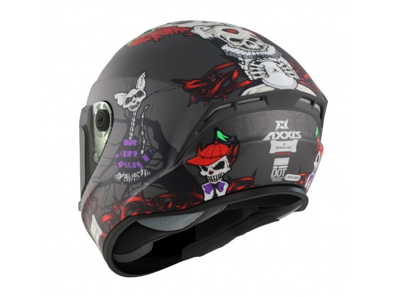 Casca integrala Axxis model Draken S Horrorland A2 titanium mat - tip viziera: MT-V-18C