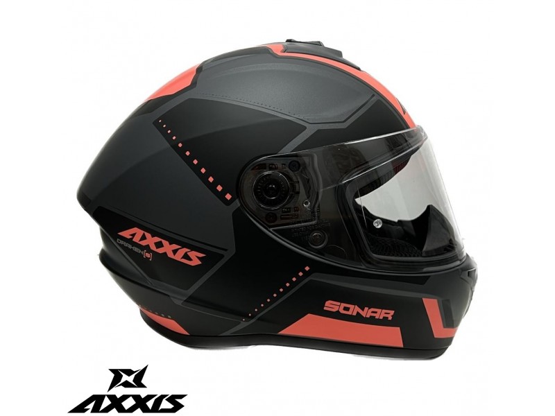 Casca integrala Axxis model Draken S Sonar B5 rosu deschis (roz) mat - tip viziera: MT-V-18C