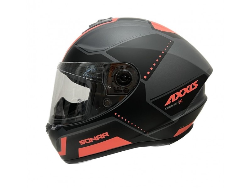 Casca integrala Axxis model Draken S Sonar B5 rosu deschis (roz) mat - tip viziera: MT-V-18C