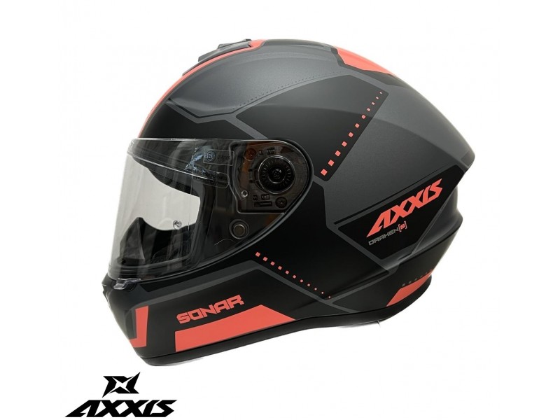 Casca integrala Axxis model Draken S Sonar B5 rosu deschis (roz) mat - tip viziera: MT-V-18C