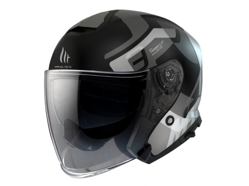 Casca open face MT Thunder III SV Jet Silton B2 gri mat (ochelari soare integrati) – tip MT-V-19 Casca open face MT Thunder III SV Jet Silton B2 gri mat (ochelari soare integrati) – tip MT-V-19