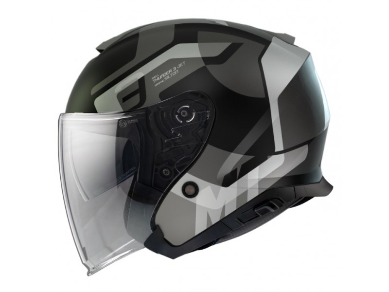 Casca open face MT Thunder III SV Jet Silton B2 gri mat (ochelari soare integrati) – tip MT-V-19 Casca open face MT Thunder III SV Jet Silton B2 gri mat (ochelari soare integrati) – tip MT-V-19