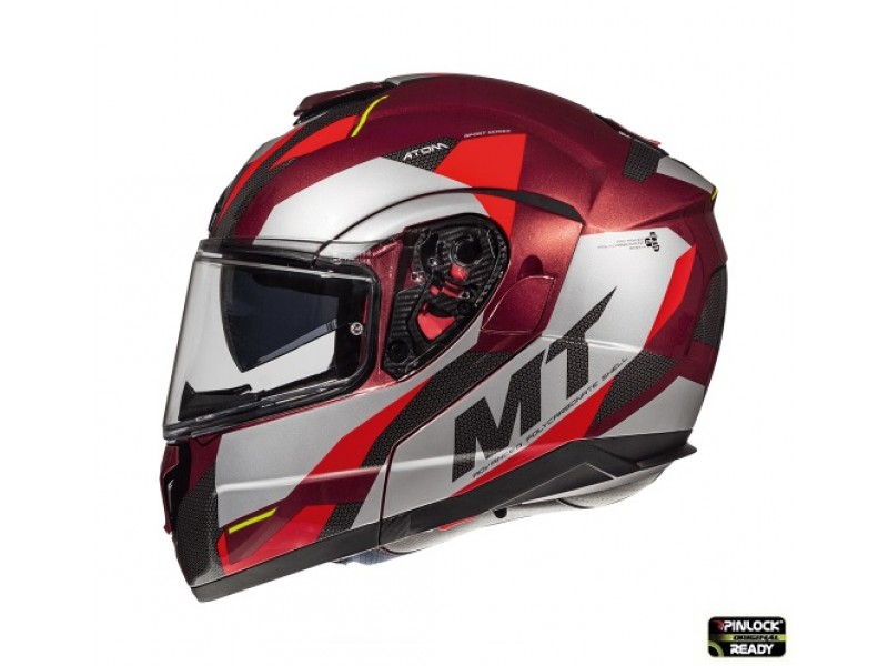 Casca modulabila motociclete MT Atom SV Transcend F5 rosu/gri lucios Pinlock ready – tip MT-V-16 Casca modulabila motociclete MT Atom SV Transcend F5 rosu/gri lucios Pinlock ready – tip MT-V-16