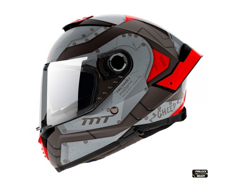 Casca integrala MT Thunder 4 SV Cheep B5 rosu mat (ochelari soare integrati) - tip viziera MT-V-28B