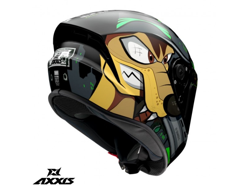 Casca integrala Axxis model Draken S Cosa Nostra B6 verde fluor lucios - tip viziera: MT-V-18C