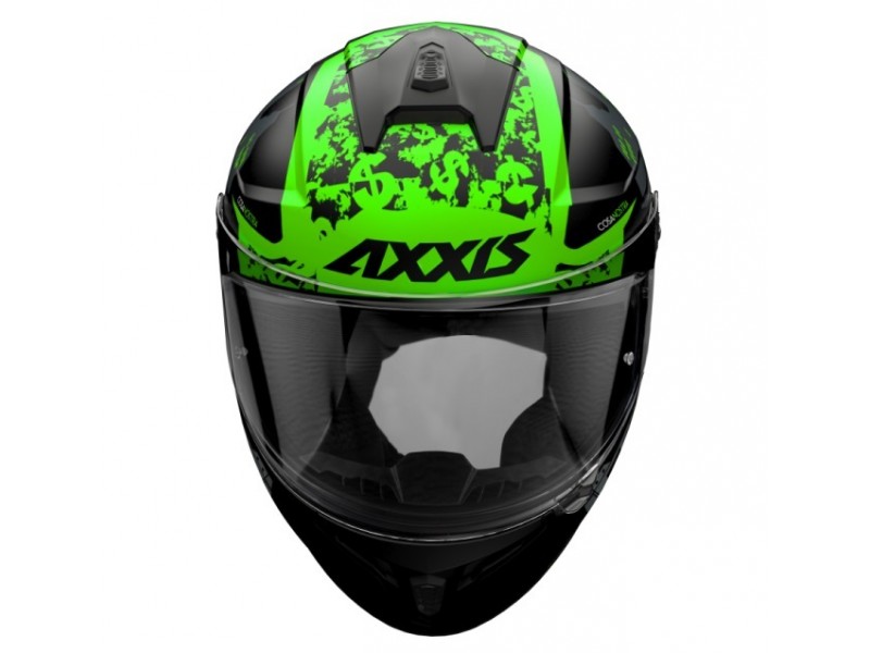 Casca integrala Axxis model Draken S Cosa Nostra B6 verde fluor lucios - tip viziera: MT-V-18C