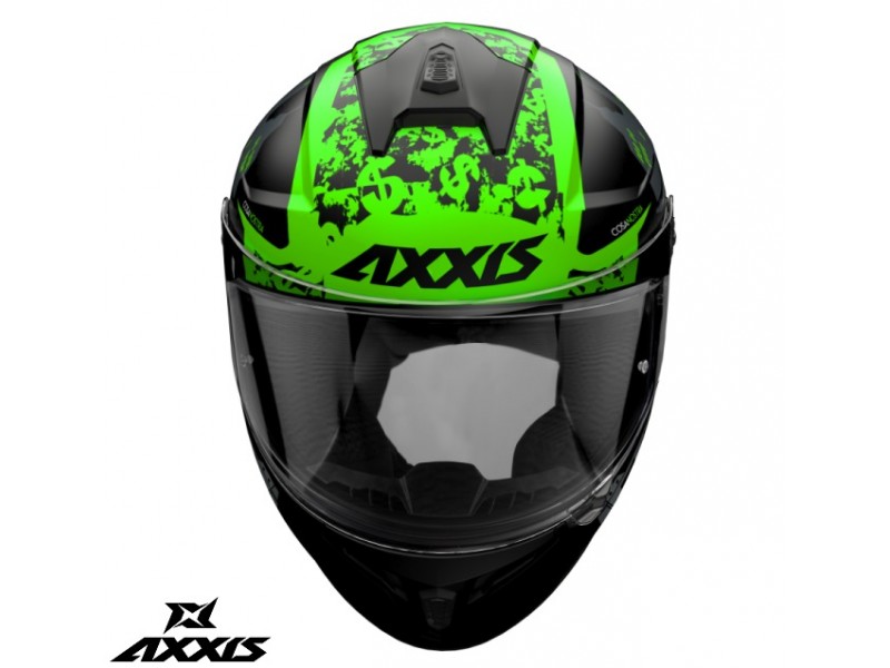 Casca integrala Axxis model Draken S Cosa Nostra B6 verde fluor lucios - tip viziera: MT-V-18C