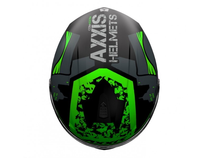 Casca integrala Axxis model Draken S Cosa Nostra B6 verde fluor lucios - tip viziera: MT-V-18C