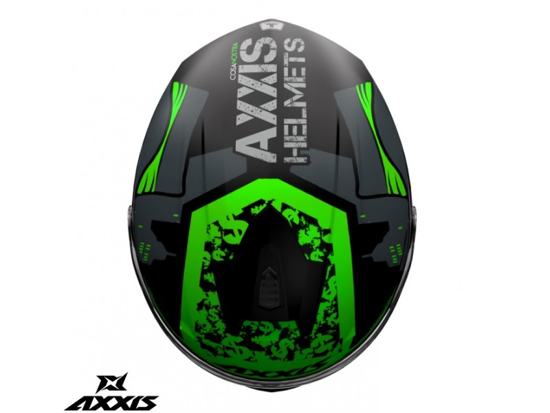 Casca integrala Axxis model Draken S Cosa Nostra B6 verde fluor lucios - tip viziera: MT-V-18C