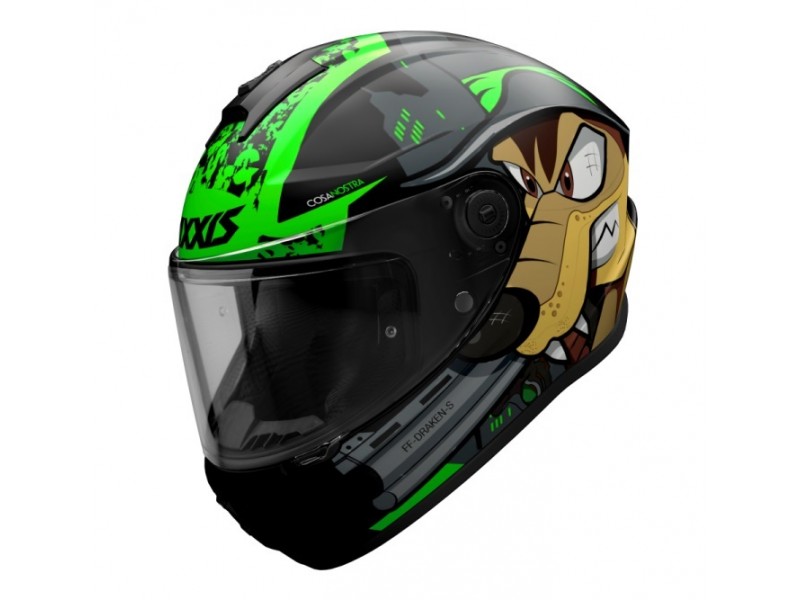 Casca integrala Axxis model Draken S Cosa Nostra B6 verde fluor lucios - tip viziera: MT-V-18C