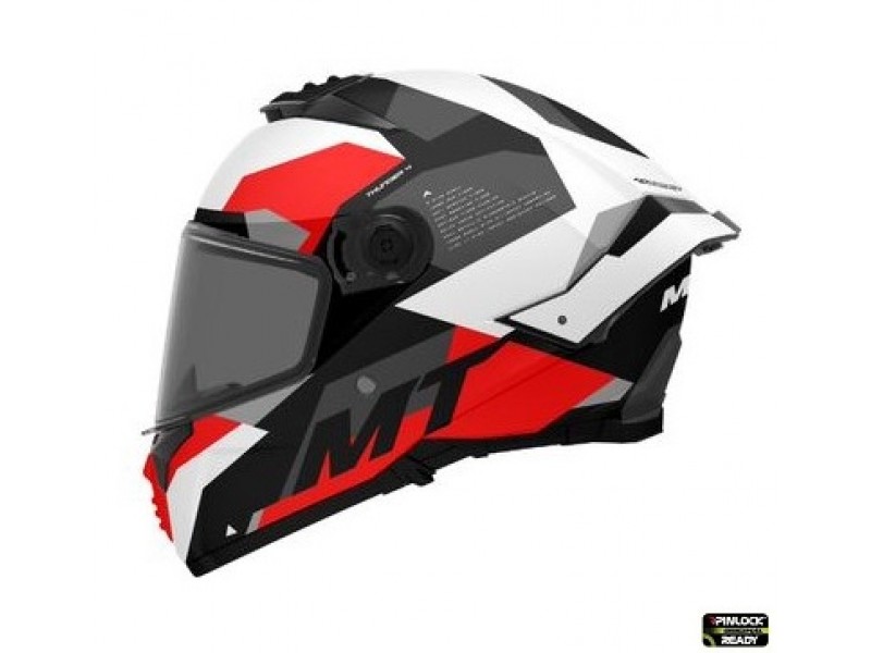 Casca integrala MT Thunder 4 SV Fade A0 alb lucios (ochelari soare integrati) - tip viziera MT-V-28B
