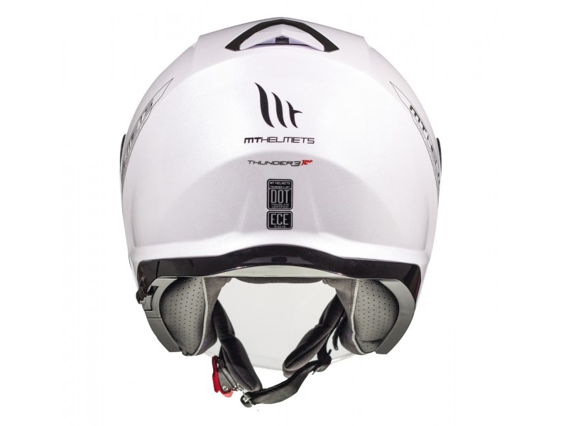 Casca open face MT Thunder III SV Jet A0 alb lucios (ochelari soare integrati) – tip MT-V-19