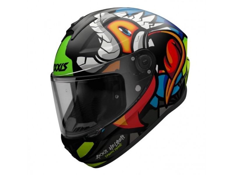 Casca integrala Axxis model Draken S Parrot A1 negru mat - tip viziera: MT-V-18C