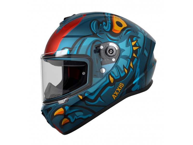 Casca integrala Axxis model Draken S Dinotoon C7 albastru mat - tip viziera: MT-V-18C