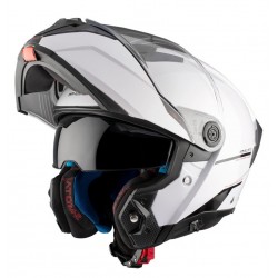 Casca modulabila MT Atom 2 SV A0 alb lucios (ochelari soare integrati) Pinlock Ready - tip viziera: MT-V-35