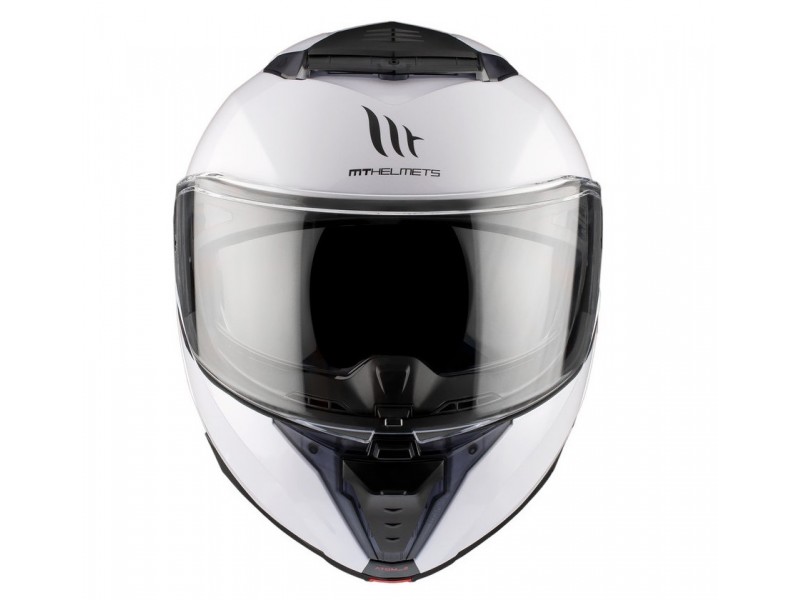 Casca modulabila MT Atom 2 SV A0 alb lucios (ochelari soare integrati) Pinlock Ready - tip viziera: MT-V-35