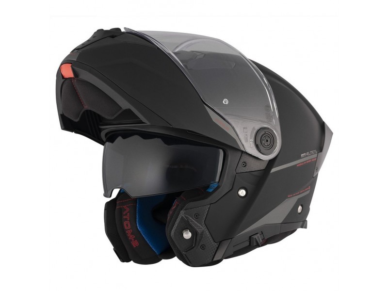 Casca modulabila MT Atom 2 SV A1 negru mat (ochelari soare integrati) Pinlock Ready - tip viziera: MT-V-35