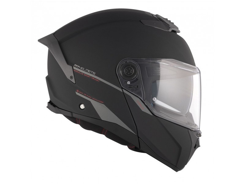 Casca modulabila MT Atom 2 SV A1 negru mat (ochelari soare integrati) Pinlock Ready - tip viziera: MT-V-35