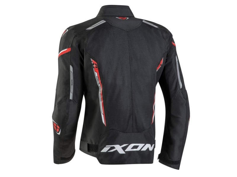 Geaca (jacheta) motociclete barbati Racing/Roadster Ixon vara model Striker AIR WP MS culoare: negru/rosu/alb