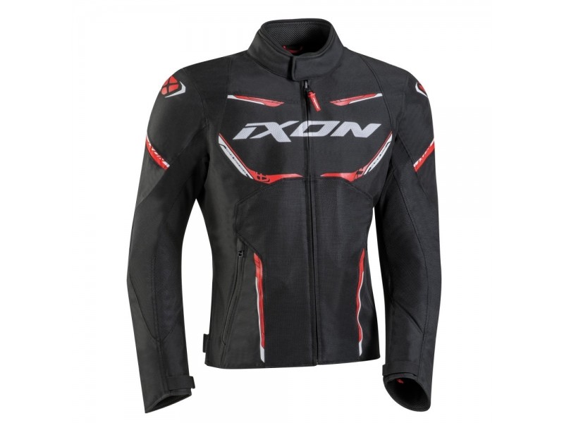 Geaca (jacheta) motociclete barbati Racing/Roadster Ixon vara model Striker AIR WP MS culoare: negru/rosu/alb