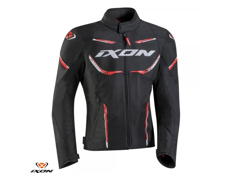 Geaca (jacheta) motociclete barbati Racing/Roadster Ixon vara model Striker AIR WP MS culoare: negru/rosu/alb Geaca (jacheta) motociclete barbati Racing/Roadster Ixon vara model Striker AIR WP MS culoare: negru/rosu/alb
