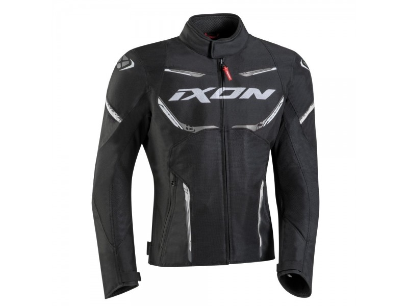 Geaca (jacheta) motociclete barbati Racing/Roadster Ixon vara model Striker AIR WP MS culoare: negru/alb
