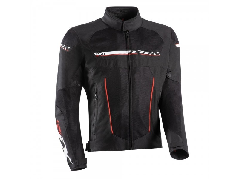 Geaca (jacheta) motociclete barbati Racing/Roadster Ixon All season model T-Rex MS culoare: negru/alb/rosu