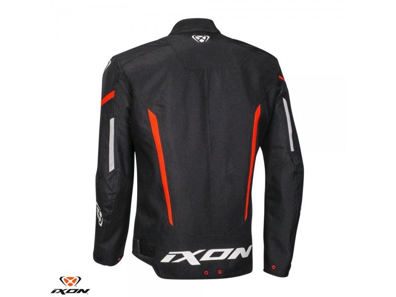 Geaca (jacheta) motociclete barbati Racing/Roadster Ixon mid-season model Striker MS culoare: negru/alb/rosu