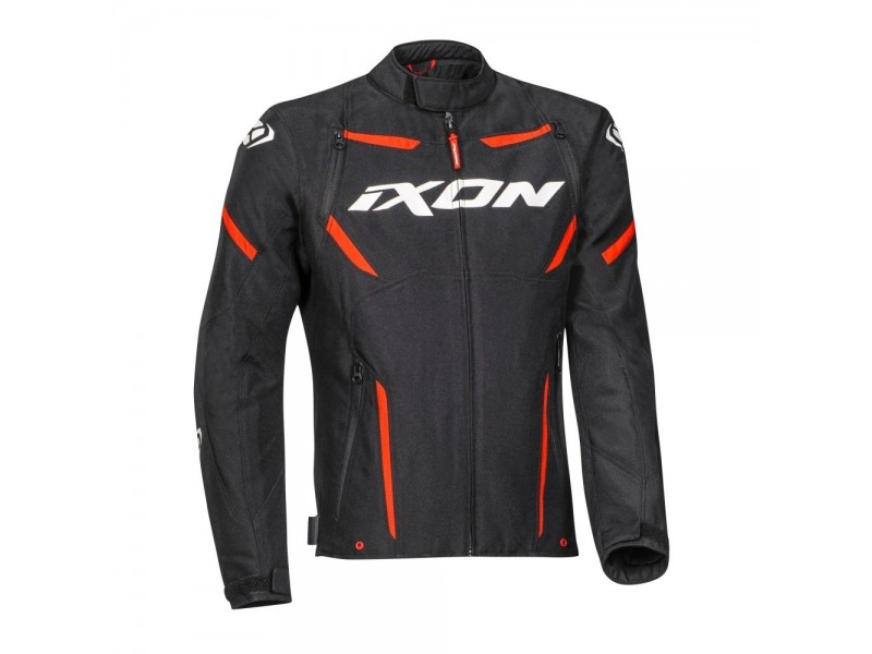 Geaca (jacheta) motociclete barbati Racing/Roadster Ixon mid-season model Striker MS culoare: negru/alb/rosu Geaca (jacheta) motociclete barbati Racing/Roadster Ixon mid-season model Striker MS culoare: negru/alb/rosu