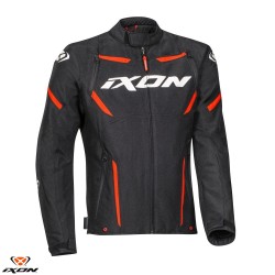 Geaca (jacheta) motociclete barbati Racing/Roadster Ixon mid-season model Striker MS culoare: negru/alb/rosu Geaca (jacheta) motociclete barbati Racing/Roadster Ixon mid-season model Striker MS culoare: negru/alb/rosu