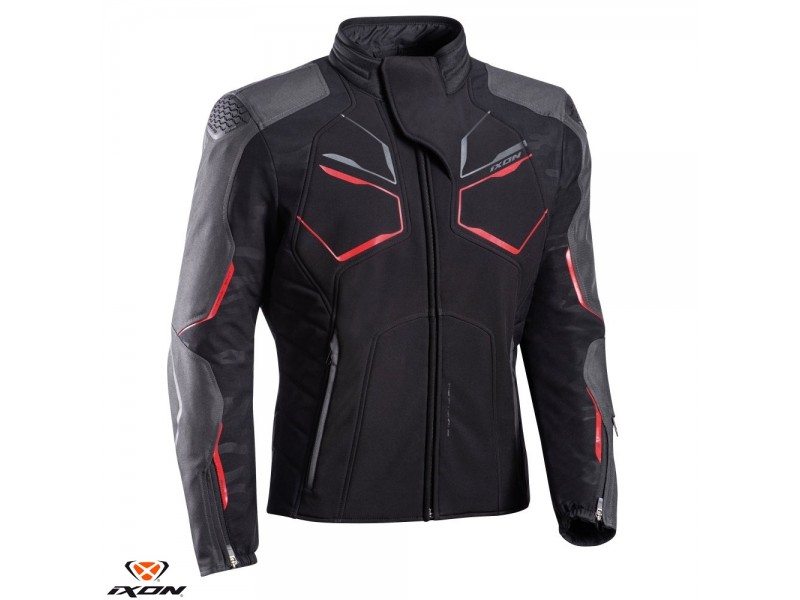 Geaca (jacheta) motociclete barbati Racing/Roadster Ixon iarna model Cell MS culoare: negru/gri/rosu Geaca (jacheta) motociclete barbati Racing/Roadster Ixon iarna model Cell MS culoare: negru/gri/rosu