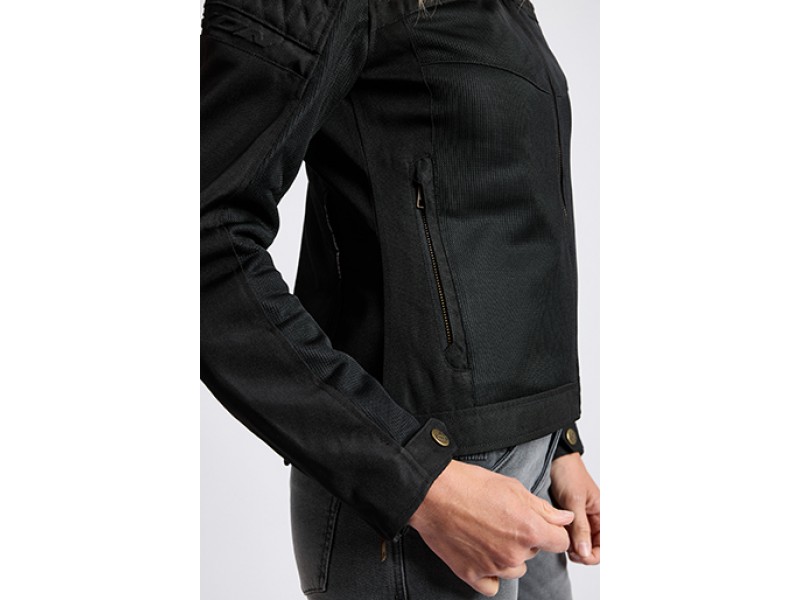 Geaca (jacheta) motociclete femei Racing/Roadster Ixon All season model Ilana LS culoare: negru/alb Geaca (jacheta) motociclete femei Racing/Roadster Ixon All season model Ilana LS culoare: negru/alb