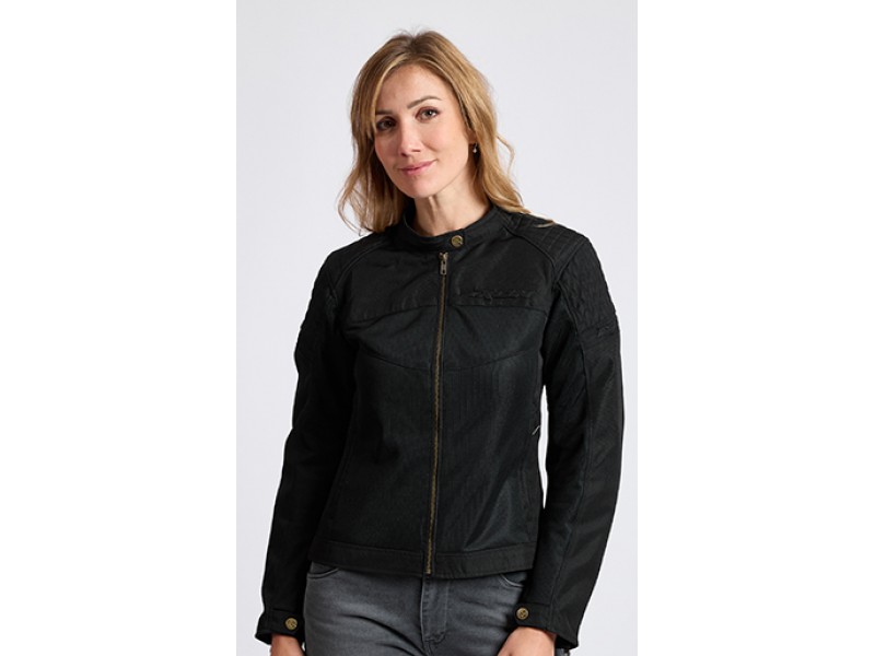 Geaca (jacheta) motociclete femei Racing/Roadster Ixon All season model Ilana LS culoare: negru/alb Geaca (jacheta) motociclete femei Racing/Roadster Ixon All season model Ilana LS culoare: negru/alb