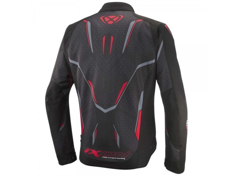 Geaca (jacheta) motociclete barbati Racing/Roadster Ixon vara model Demoniak MS culoare: negru/rosu