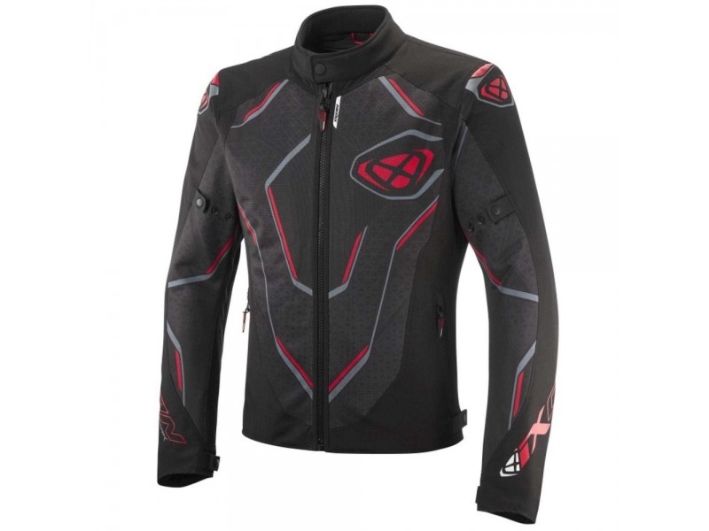 Geaca (jacheta) motociclete barbati Racing/Roadster Ixon vara model Demoniak MS culoare: negru/rosu