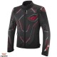 Geaca (jacheta) motociclete barbati Racing/Roadster Ixon vara model Demoniak MS culoare: negru/rosu