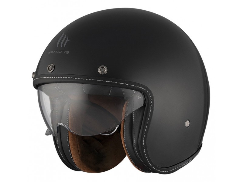 Casca open face motociclete MT Le Mans 2 S SV negru lucios (ochelari soare integrati) - omologare noua ECE 22.06