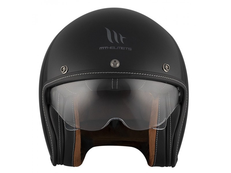 Casca open face motociclete MT Le Mans 2 S SV negru lucios (ochelari soare integrati) - omologare noua ECE 22.06