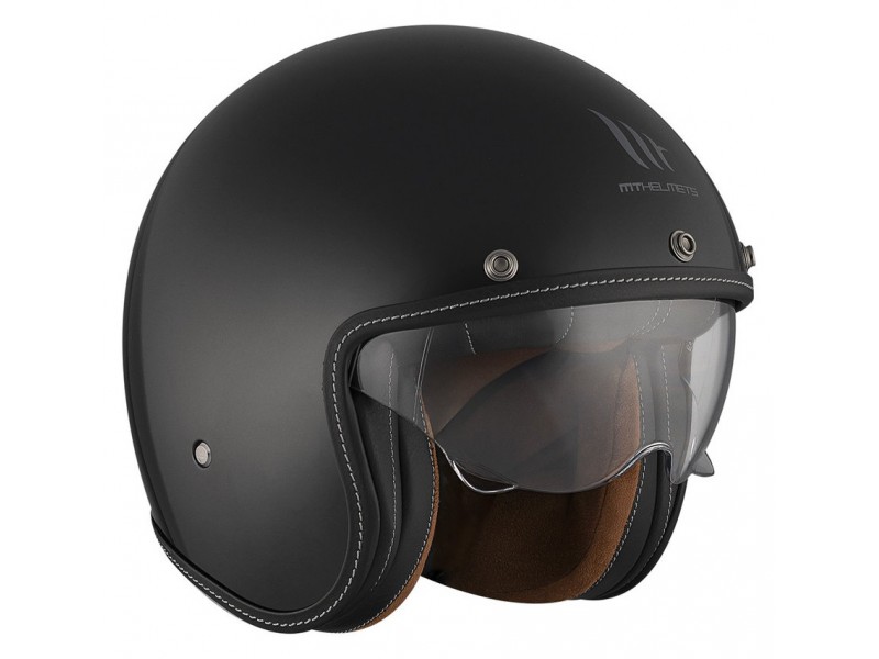 Casca open face motociclete MT Le Mans 2 S SV negru lucios (ochelari soare integrati) - omologare noua ECE 22.06