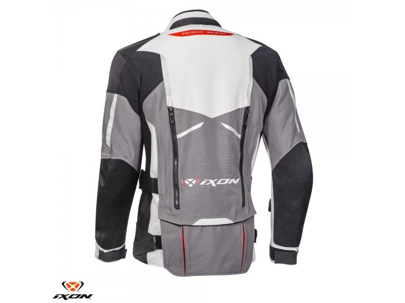 Geaca (jacheta) motociclete barbati Touring/Adventure Ixon All season model Ragnar MS culoare: negru/gri/rosu