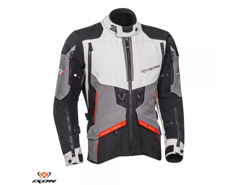 Geaca (jacheta) motociclete barbati Touring/Adventure Ixon All season model Ragnar MS culoare: negru/gri/rosu