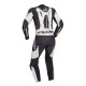 Costum (combinezon) motociclete barbati piele Ixon vara model Jackal culoare: negru/alb