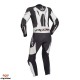 Costum (combinezon) motociclete barbati piele Ixon vara model Jackal culoare: negru/alb