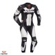 Costum (combinezon) motociclete barbati piele Ixon vara model Jackal culoare: negru/alb