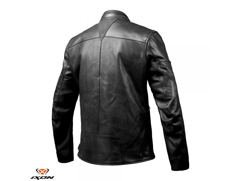 Geaca (jacheta) motociclete barbati piele Urban/Heritage Ixon vara model Cranky Air MS culoare: negru